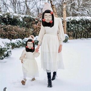 Ivy City Co - Mini Cosette - cream tiered tulle dress - 4/5